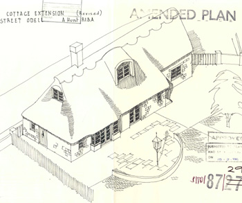 Proposed rear elevation following alterations in 1987
